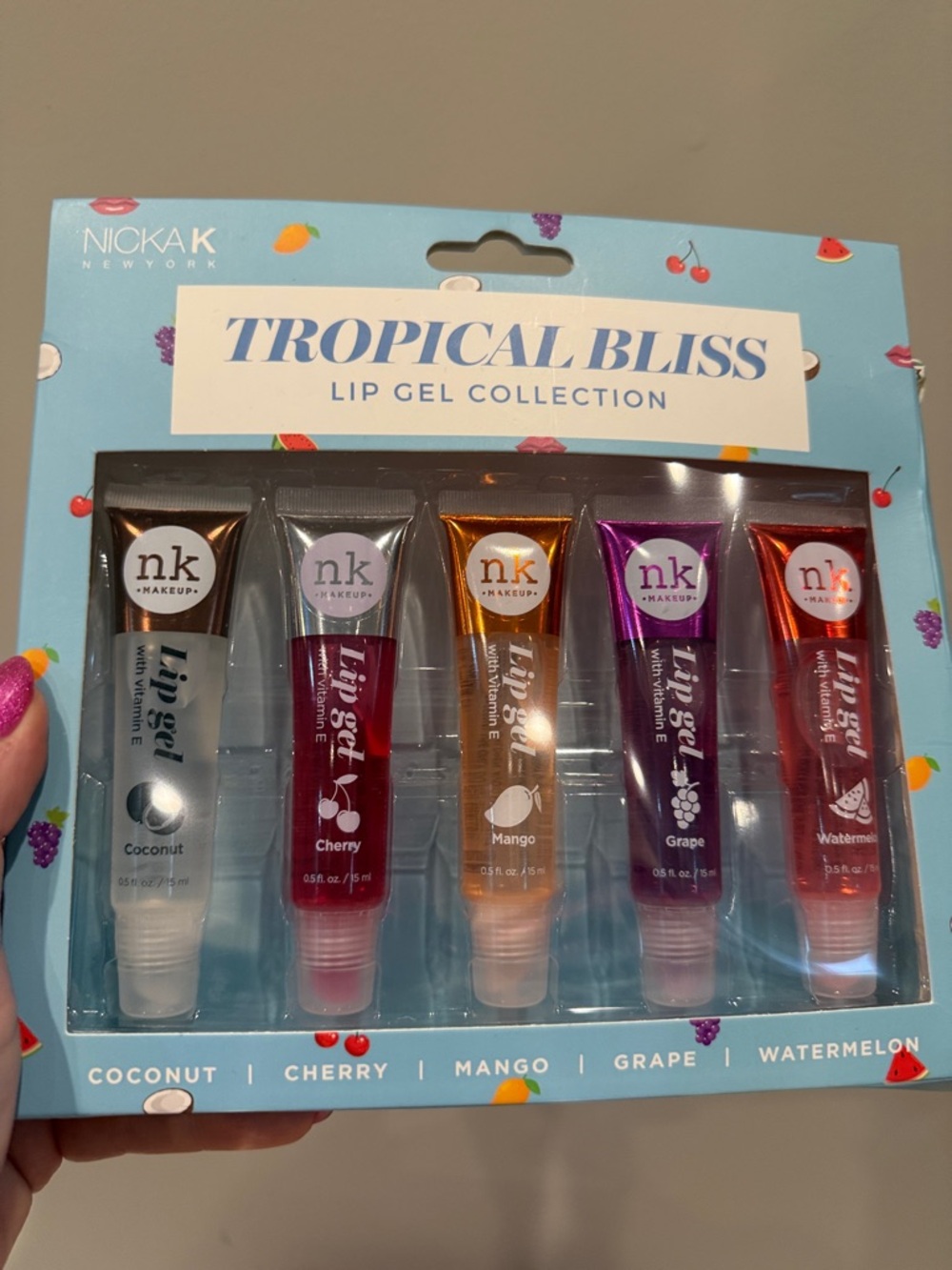 Nicka K Tropical Bliss Lip Gel Collection - 5 Pieces New- No Cancels
